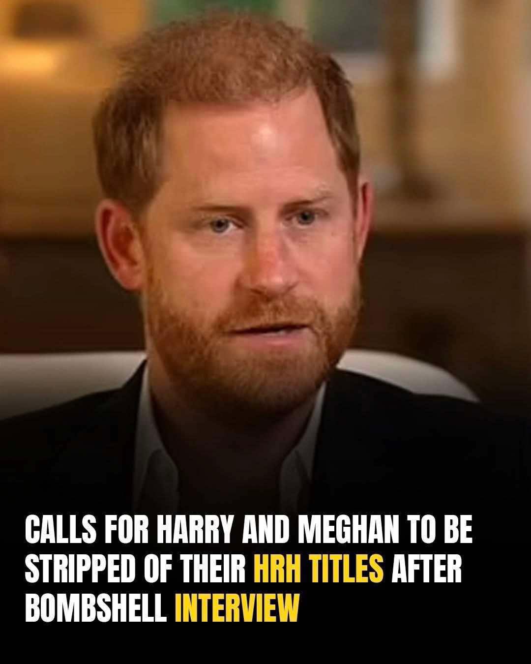 Read more about the article Pressure Mounts to Strip Harry and Meghan of Royal Titles Following Explosive Interview