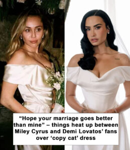 Read more about the article Miley Cyrus Fans React to Demi Lovato’s ‘Copy Cat’ Wedding Dress