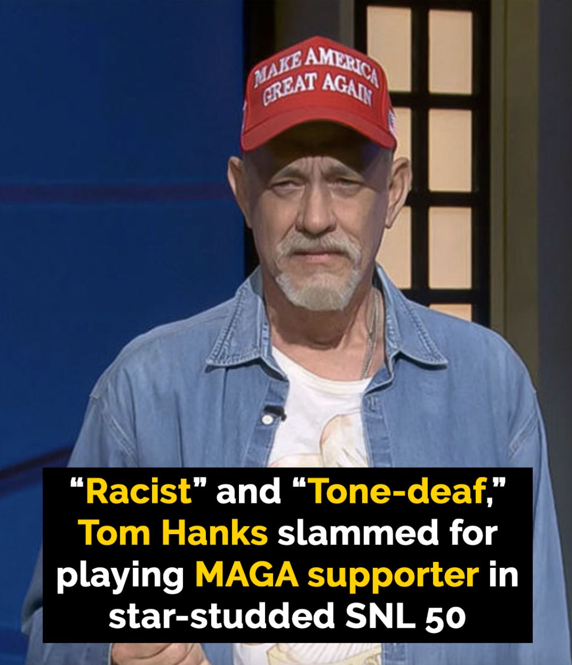 You are currently viewing Tom Hanks Faces Backlash Over Controversial MAGA Character on SNL