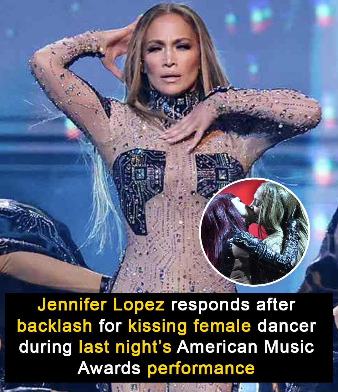 You are currently viewing Jennifer Lopez Responds to Criticism Over ‘Lesbian Kiss’ at the 2025 American Music Awards