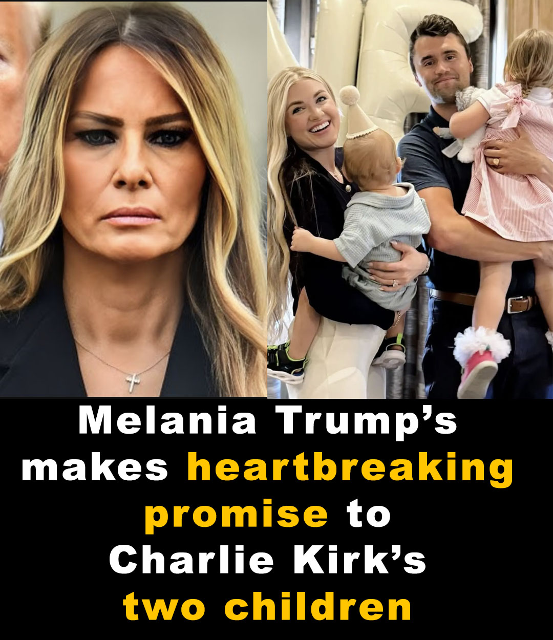You are currently viewing Melania Trump’s Heartbreaking Words to Charlie Kirk’s Kids Following His Tragic Death