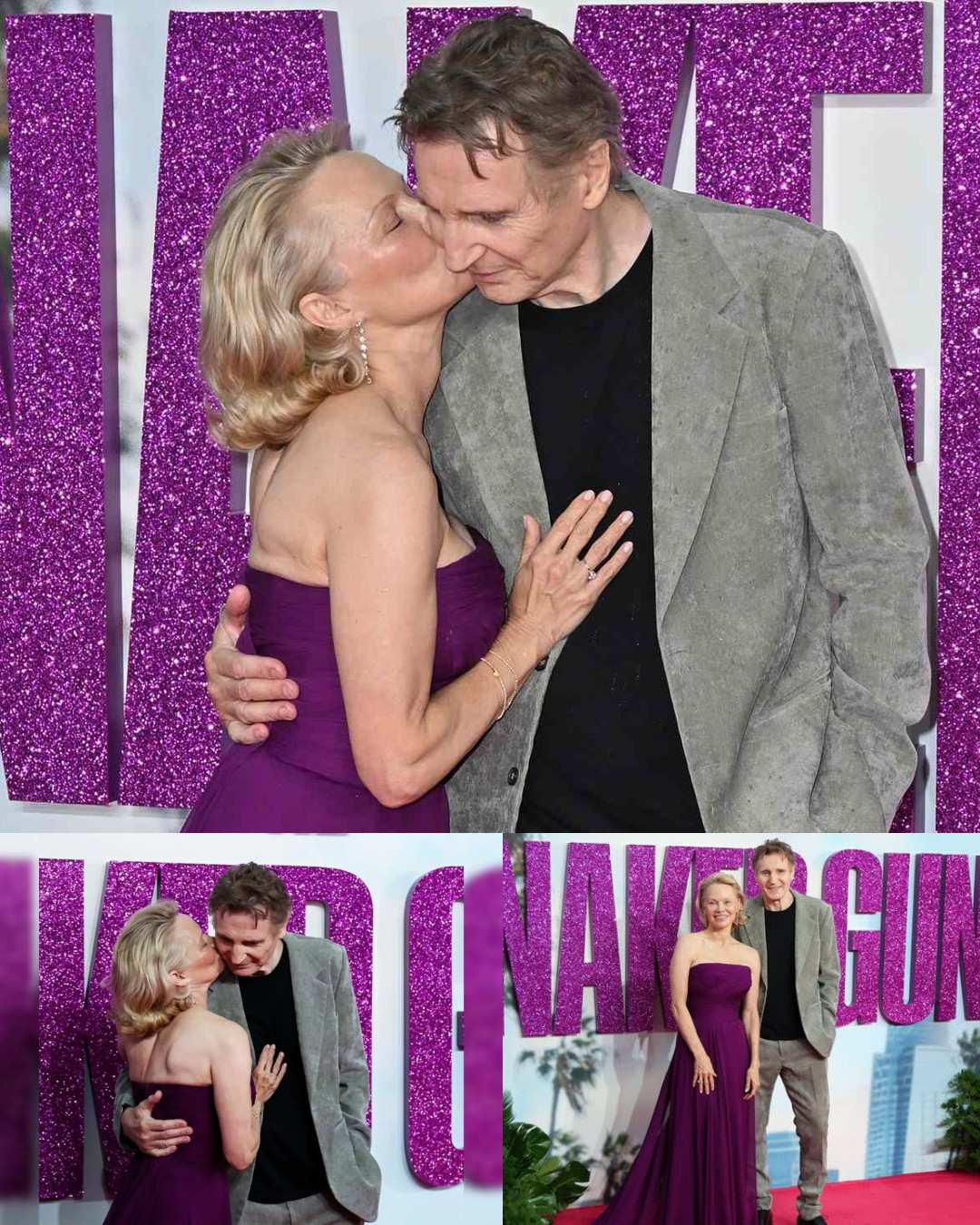 Read more about the article Pamela Anderson and Liam Neeson Share Sweet Red Carpet Kiss at The Naked Gun Premiere