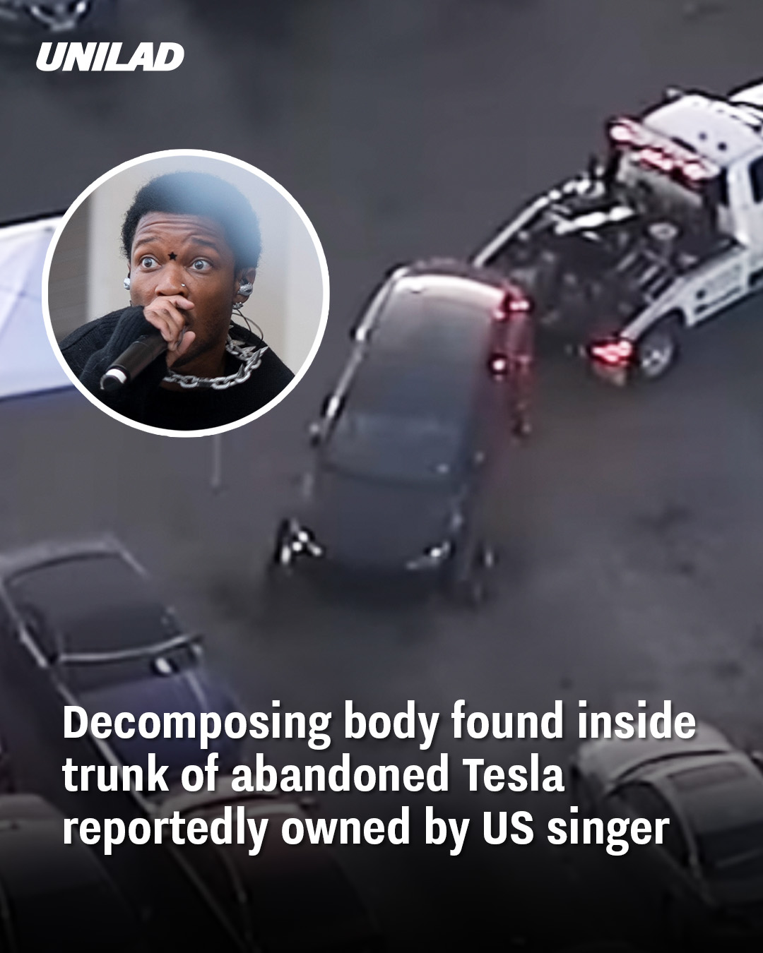You are currently viewing Decomposing Body Found in Trunk of Abandoned Tesla Allegedly Owned by US Singer