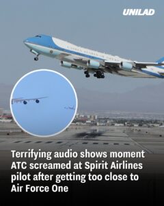 Read more about the article Title: Terrifying Audio Reveals Air Traffic Control Screaming at Spirit Airlines Pilot After Close Call with Air Force One