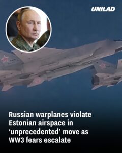Read more about the article Russian warplanes violate Estonian airspace in ‘unprecedented’ move as WW3 fears escalate