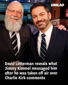 Read more about the article David Letterman Opens Up About Jimmy Kimmel’s Suspension Following Charlie Kirk Comments