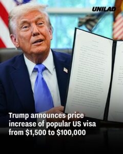 Read more about the article Trump Announces Major Price Increase for H-1B Visa: From $1,500 to $100,000