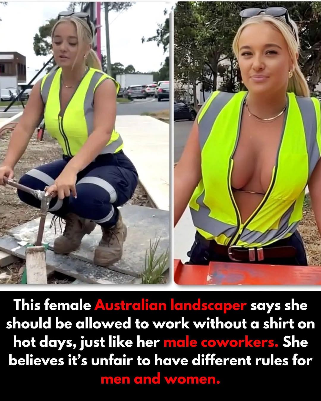 You are currently viewing Australian Landscaper Sparks Viral Debate: Why Can Men Work Topless But Women Can’t?