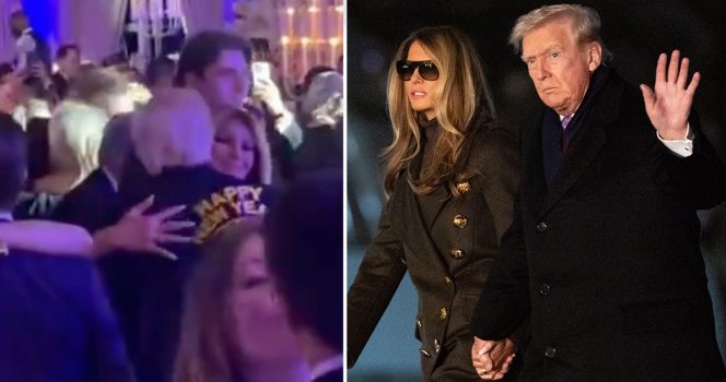 You are currently viewing Donald and Melania Trump’s ‘kiss’ at Mar-a-Lago party sparks online debate